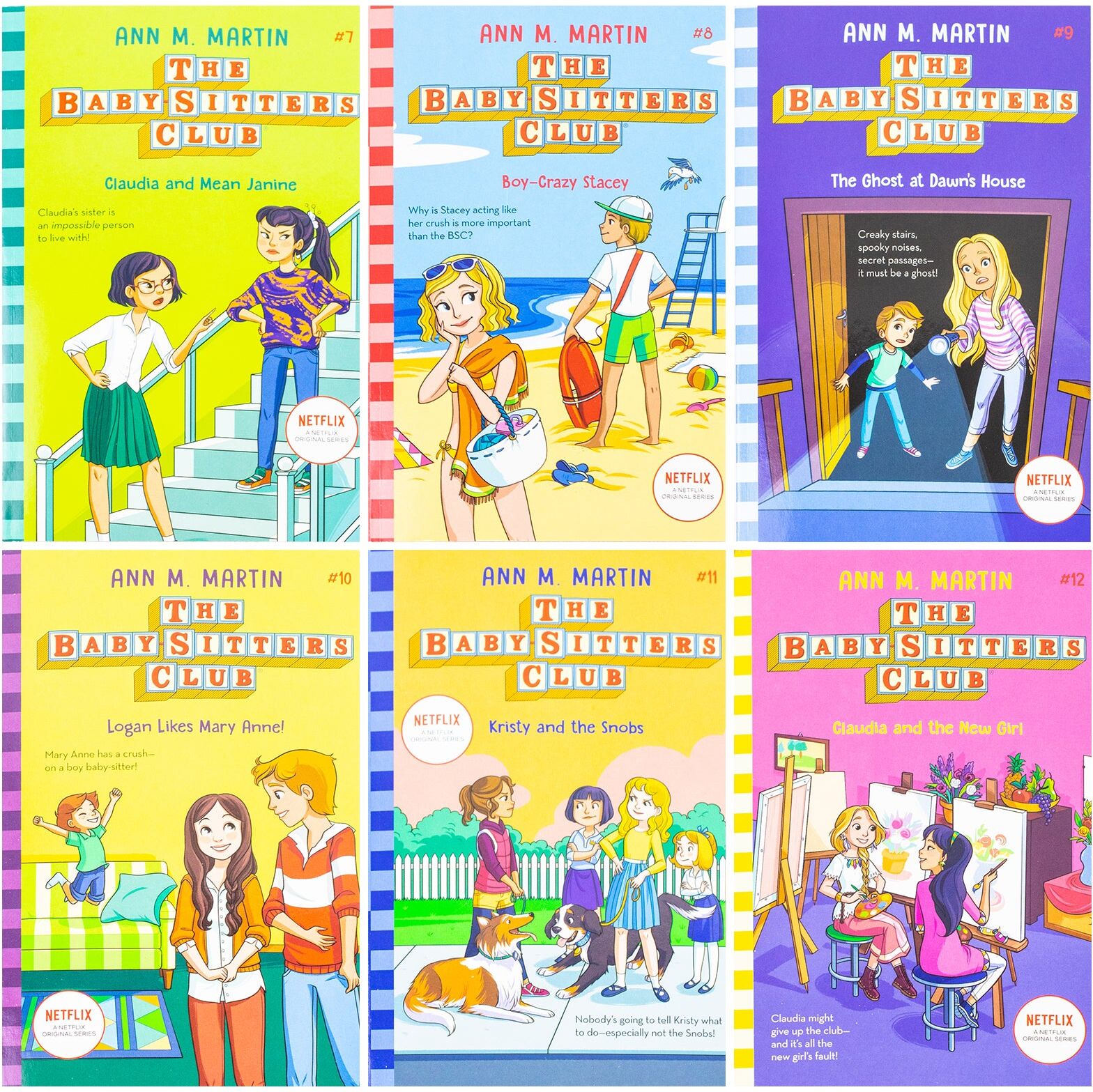 Scholastic The Babysitters Club 6 Books Collection (Books 7 to 12) (Claudia and Mean Janine, Boy-Crazy Stacey, The Ghost at Dawn's House, Logan Likes Mary Anne!,