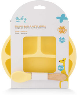 Baby Wells Prato e Colher Silicone Amarelo 1 un