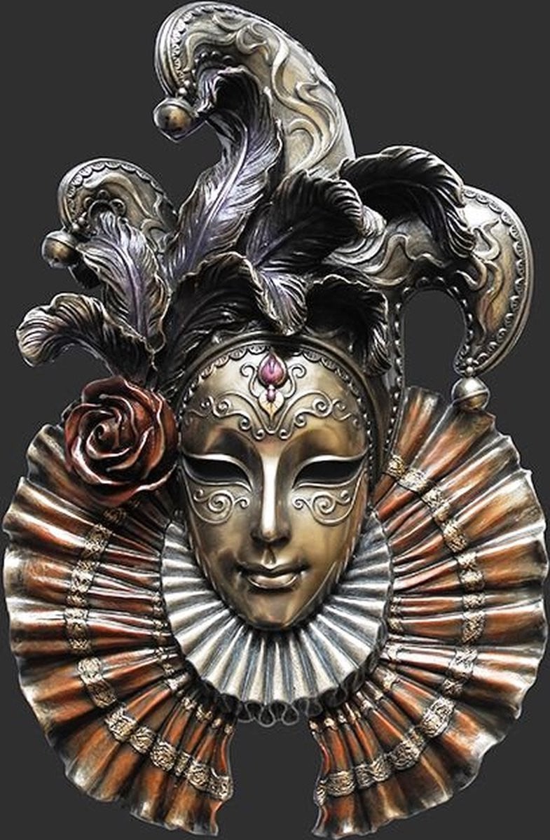 Veronese Design Venetiaans Masker La Giullare (de Nar) B x H x D: 21 x 32 x 5,5 cm