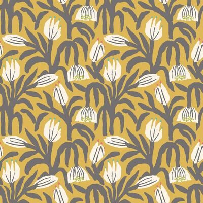 Hoopla Walls Chunky Flower Mustard Peel and Stick Wallpaper - N/A