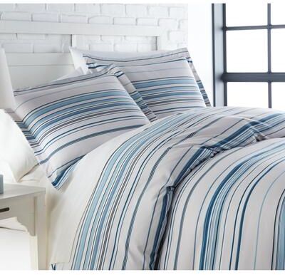 Southshore Fine Linens Costal Stripes Down Alternative Comforter and Sham Set