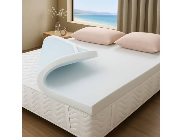 Viskoelastische Matratzenauflage Gel Topper 105x180 cm Dicke 4cm ViscoGel-Kern Frische und Komfort Verbessert den Schlafkomfort Bezug abnehmbar und waschbar für Sommer-und Winterseite