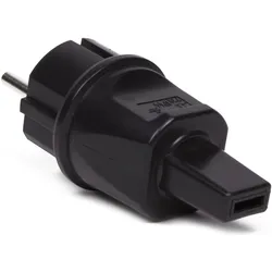 Netzstecker + Netzkupplung, Gummistecker für Gewindekabel
