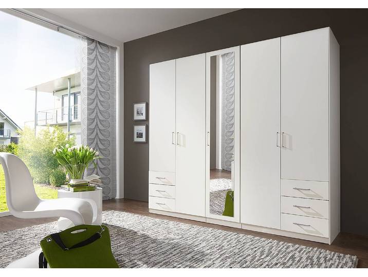 home24 Draaideurkast 225cm wit/wit