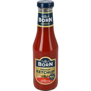Born Ketchup Premium Tomatenketchup, Tomatenmarkanteil 90%, weniger Zucker, in der Flasche, 450 ml