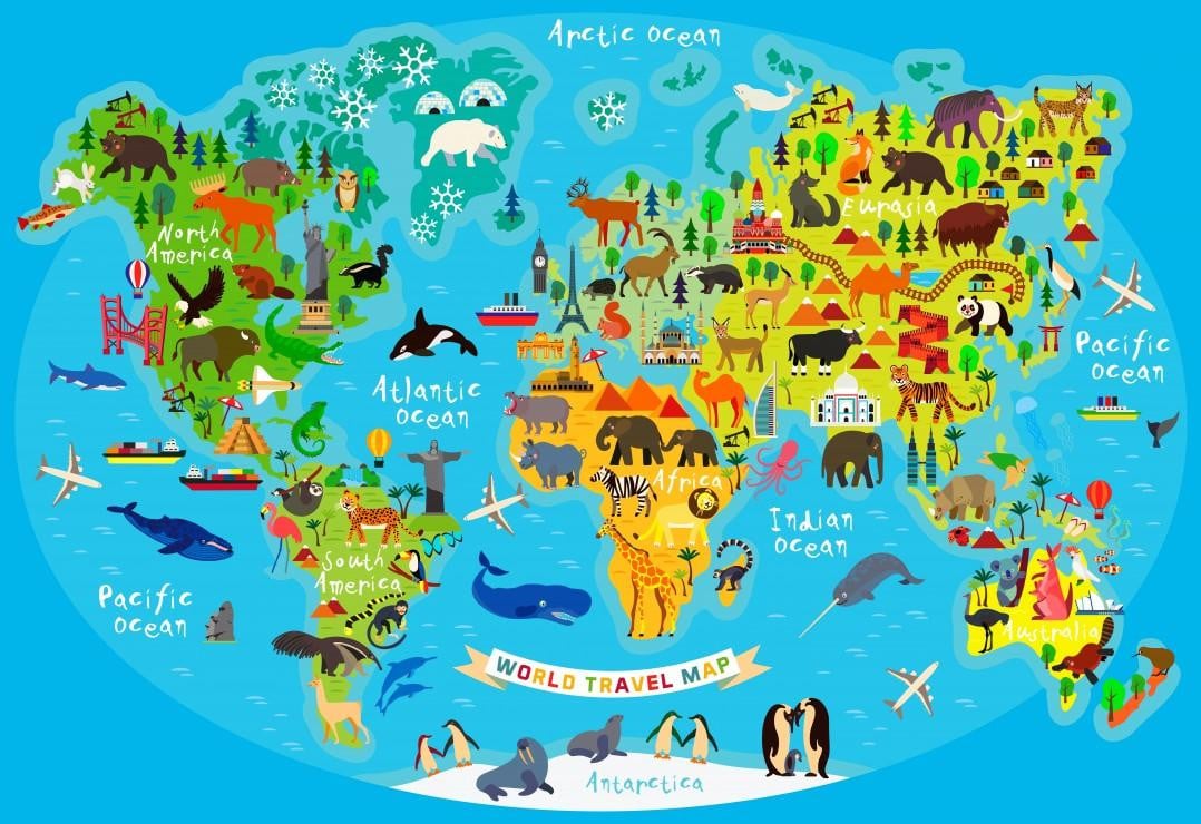 Bluebird Puzzel Wereldkaart - Educatief puzzelspel met 300 stukjes voor kinderen