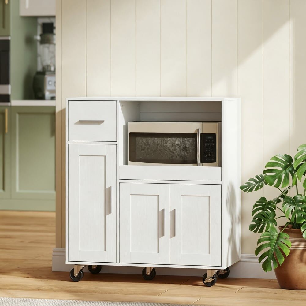 Homcom Aparador para microondas 80x40x88.7 cm blanco
