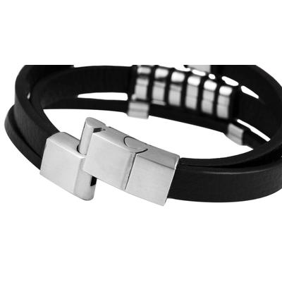 Armband ADELIA´S "Armband aus Leder 23 cm", schwarz, Armbänder, Herren, 23cm, Leder, Armband, Eine schöne Geschenkidee für jeden Anlass