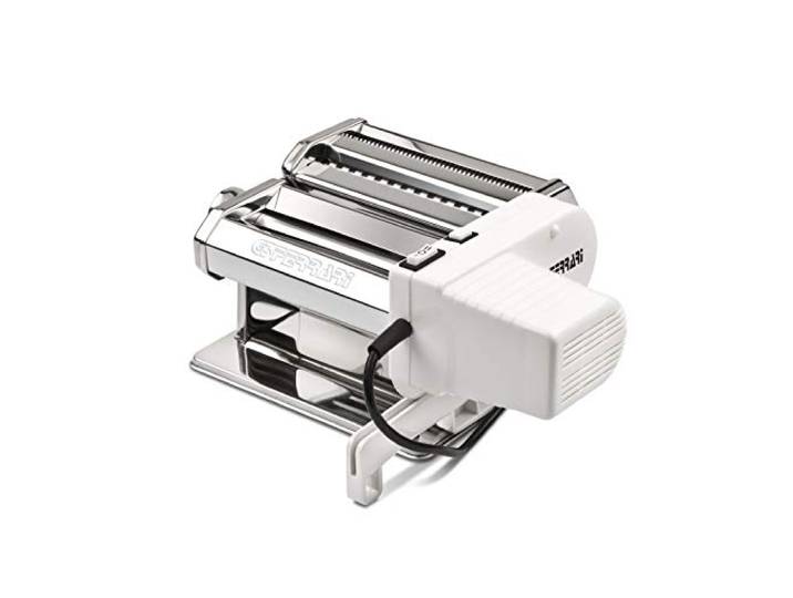 G3 Ferrari G20121 Nudelmaschine Sfoglia Mia, 15 cm Walzen, 9 Teigdickenstufen, 5 Pastasorten, Edelstahlgehäuse, Inklusive Zubehör, Weiß-Grau