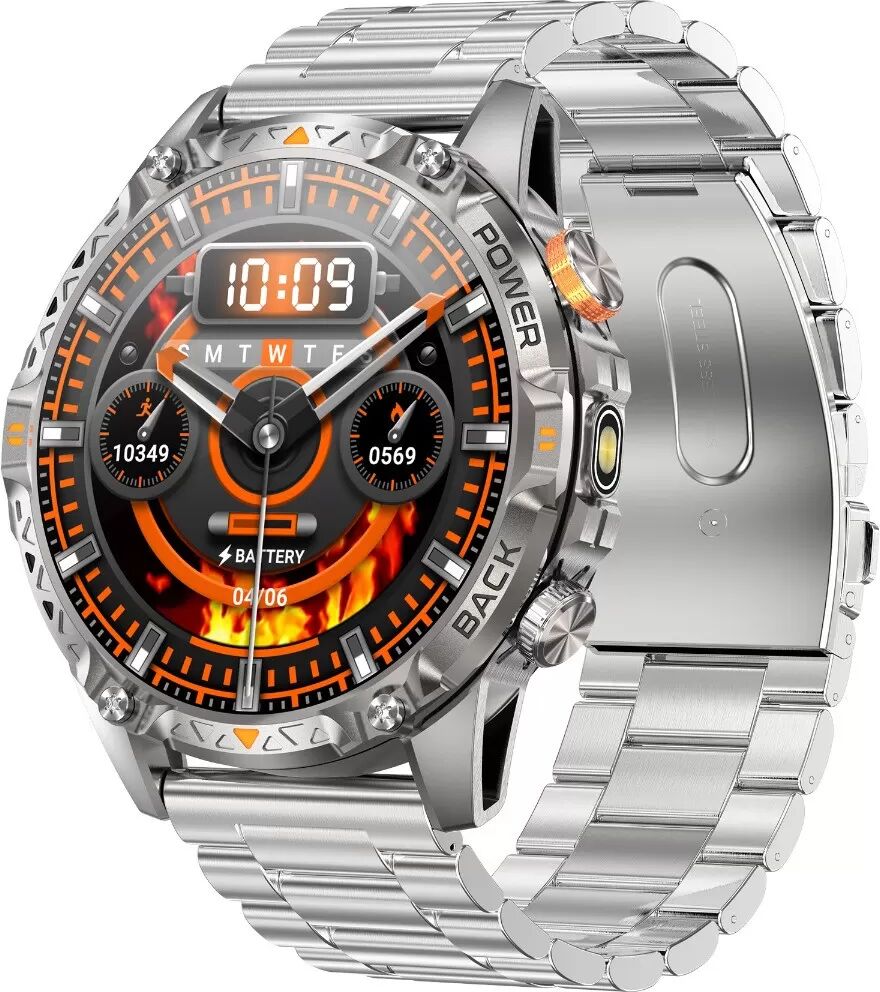 INF Fortschrittliche Smartwatch: Lange Akkulaufzeit, IP68 Wasserdicht und Umfassende Gesundheitsüberwachung kompatibel mit Silber