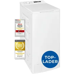 Exquisit Waschmaschine 7,5kg, Toplader, Waschmaschine schmal, Energieklasse A, 1200 U/Min, Startzeitvorwahl, Kurzprogramm, LTO51207-030A weiss