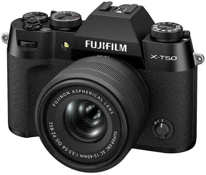 MÁQUINA FOTOGRÁFICA FUJIFILM T50+XC15-45 OIS PZ PRETO