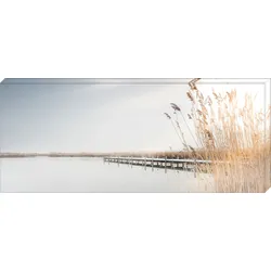 Keilrahmenbild PEACEFUL LAKE (BH 120x50 cm) - bunt - BH 120x50 cm