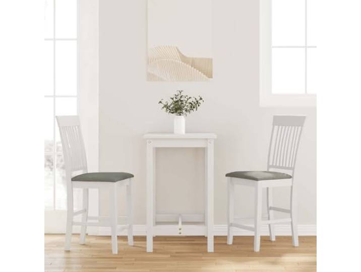 VIHHQGC Barhocker mit Kissen 2 Pack Weiß Massivholz Gummibaum Mit Rückenlehne, ergonomisch, stoßfest, langlebig, für Esszimmer und Wohnzimmer, Naturmaterial