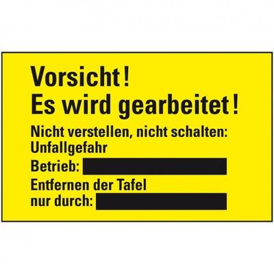 Schild I Schultafellack-Schild Vorsicht! Es wird ...!, gelb/schwarz, Kunststoff, 300x200mm