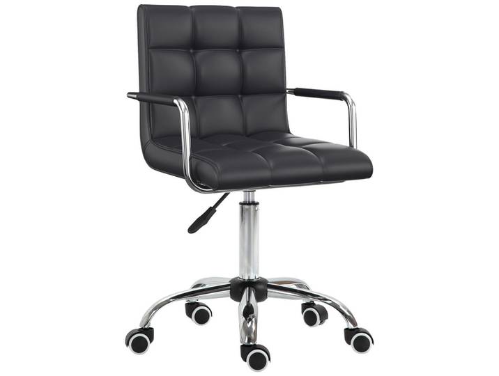 ComfortXL Drehstuhl De-05257 Retrodesign, höhenverstellbar Schwarz, Metall, 54x99x52.5 cm, Büromöbel, Bürostühle, Drehstühle