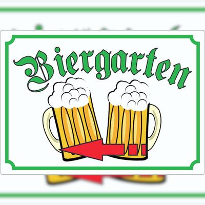 HB-Druck Biergarten links Aufkleber A2 (420x594mm)