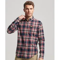 Superdry für Herren. M4010727A Holzfällerhemd aus Bio-Baumwolle in navy kariert (M), Lässig, Langarm, Nachhaltig, Marine