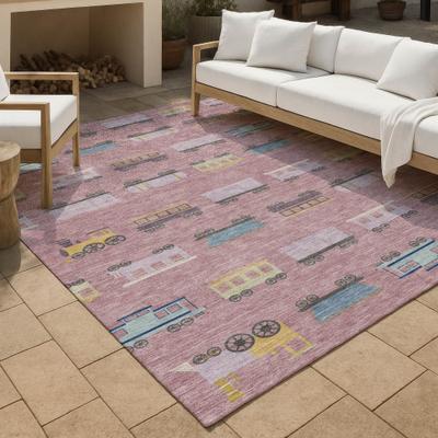 Addison Rugs Machine Washable Indoor/ Outdoor Modern Train Chantille Rug