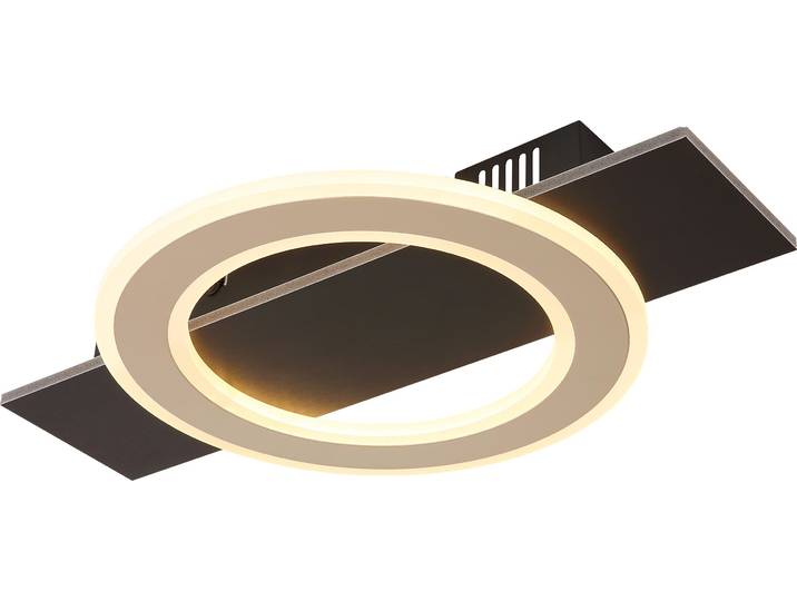 Plafonnier LED\, métal\, noir champagne\, L 44 cm