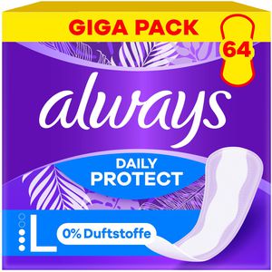 always Slipeinlagen Daily Protect Long, stark, ohne Duft, 64 Stück