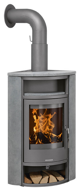 Oranier | Kaminofen | Polar Eck | 6,5 kW | Gussgrau, Speckstein