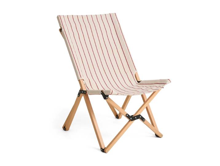 HAY - Outdoor Market Klappstuhl, beige mit roten Streifen
