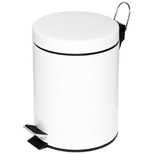 Alco Mülleimer 2960, weiß, Kosmetikeimer aus Metall, 5 Liter