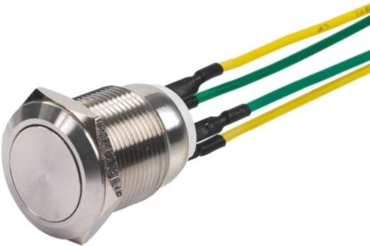 Bouton poussoir inox 19 mm NO/NC 4 fils soudés SEWOSY PB19NO+NC_4FS