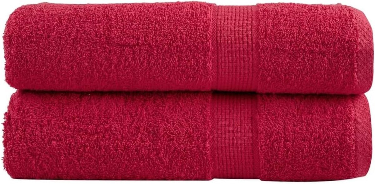 Zeer absorberende katoenen handdoekenset voor dagelijks gebruik - Rood - 50 x 100 cm