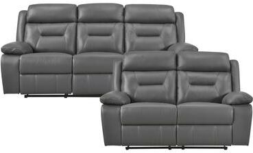 Fremont & Park Papyrus 2-Piece Leather Match Manual Reclining Sofa Set
