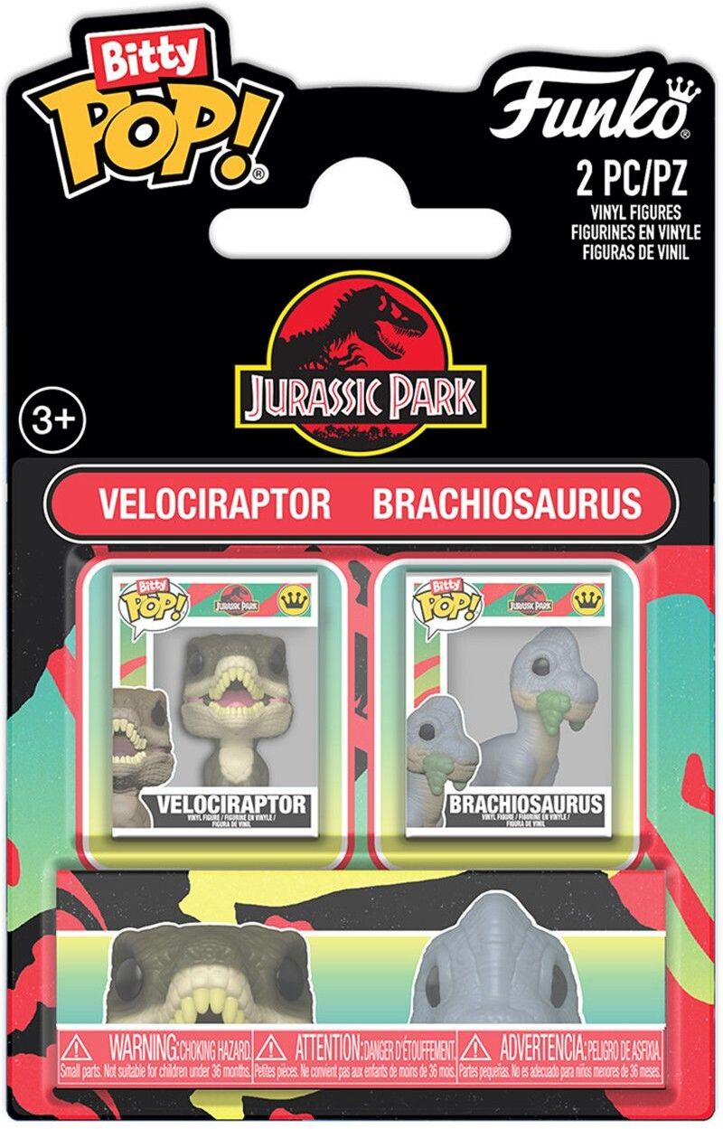 Funko Bitty Pop! 2-Pack: Jurassic Park - Velociraptor & Brachiosaurus Vinyl