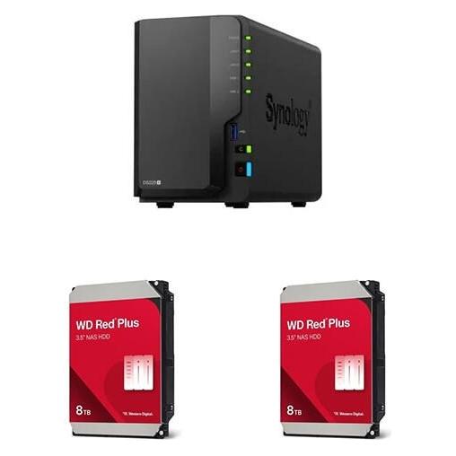 Synology DiskStation DS225+ WD Red Plus NAS Festplatte - 8 TB, 256MB (2 x 8 TB, WD Red Plus) (DS225+-WD80EFPX)