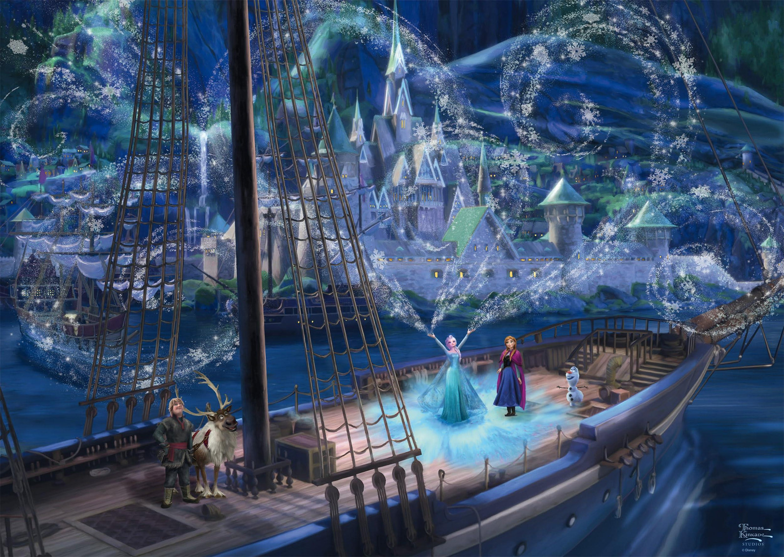Schmidt Spiele Thomas Kinkade Studios Disney Frozen Liefde en Magie Puzzel 1000 stukjes