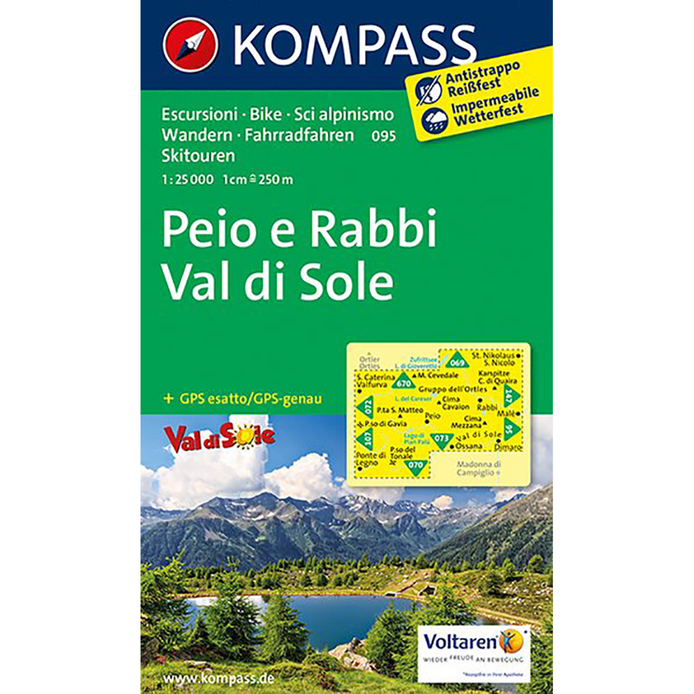 Kompass Verlag WK 095 Val di Sole - Péjo e Rabbi Topografische Karten