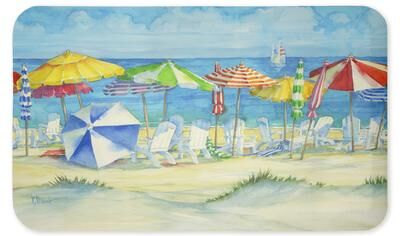 "Stupell Summer Beach Delight Ergonomic Non Slip Kitchen Mat Recycled Cushioned, 18""x30"""