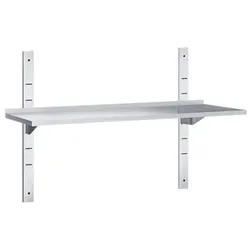 VM Europa - Edelstahl Wandregal - Einfach Montierbar - AISI 430 Legierung - Wandregal Küchenregal Gastronomie: 140 x 40 cm / einfach / 40 kg