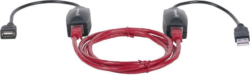 Manhattan USB-verlengerkabel USB 1.1, 60 meter, zwart