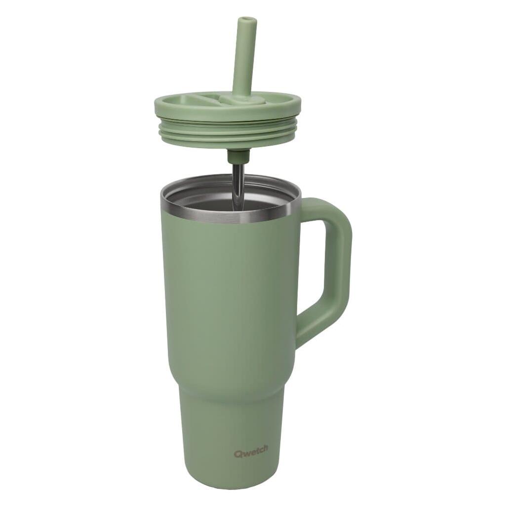 Qwetch Travel Cup Isotherme inox w/ Bouchon Étanche - Becher (QD3956E)