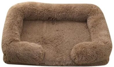 Uplifted Finds Square Plush Dog Bed Thickened Winter Pet Bed With Removable Mat m khaki