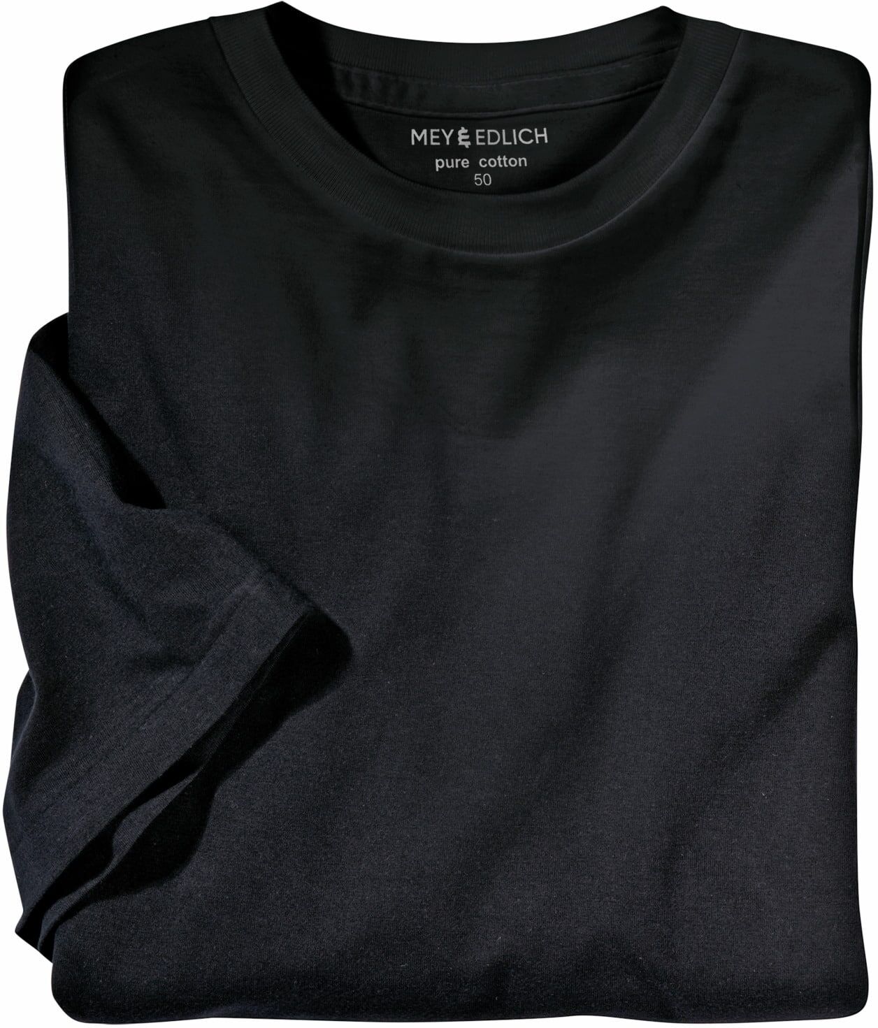 Mey & Edlich Benchmark-Shirt Rundhals Doppelpack Schwarz 3XL