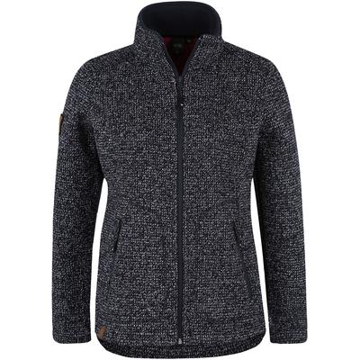 Strickfleecejacke DEPROC ACTIVE "KITTOBE LAKE WOMEN", Damen, Gr. 40 (M), blau (navy), Fleece, 100% Polyester, tailliert hüftbedeckend, gerader Abschluss mit Kordelzug, Jacken, Kontrastreissverschluss