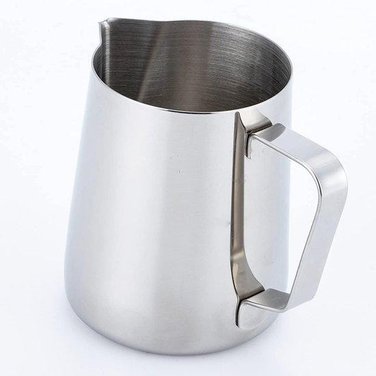 RVS melkopschuimer voor cappuccino, 350 ml, zilver