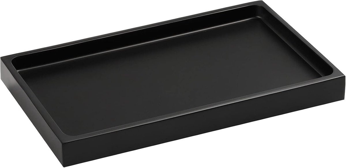 Vanity Tray Organizer voor badkamerwastafel en dressoir - Zwart - Medium