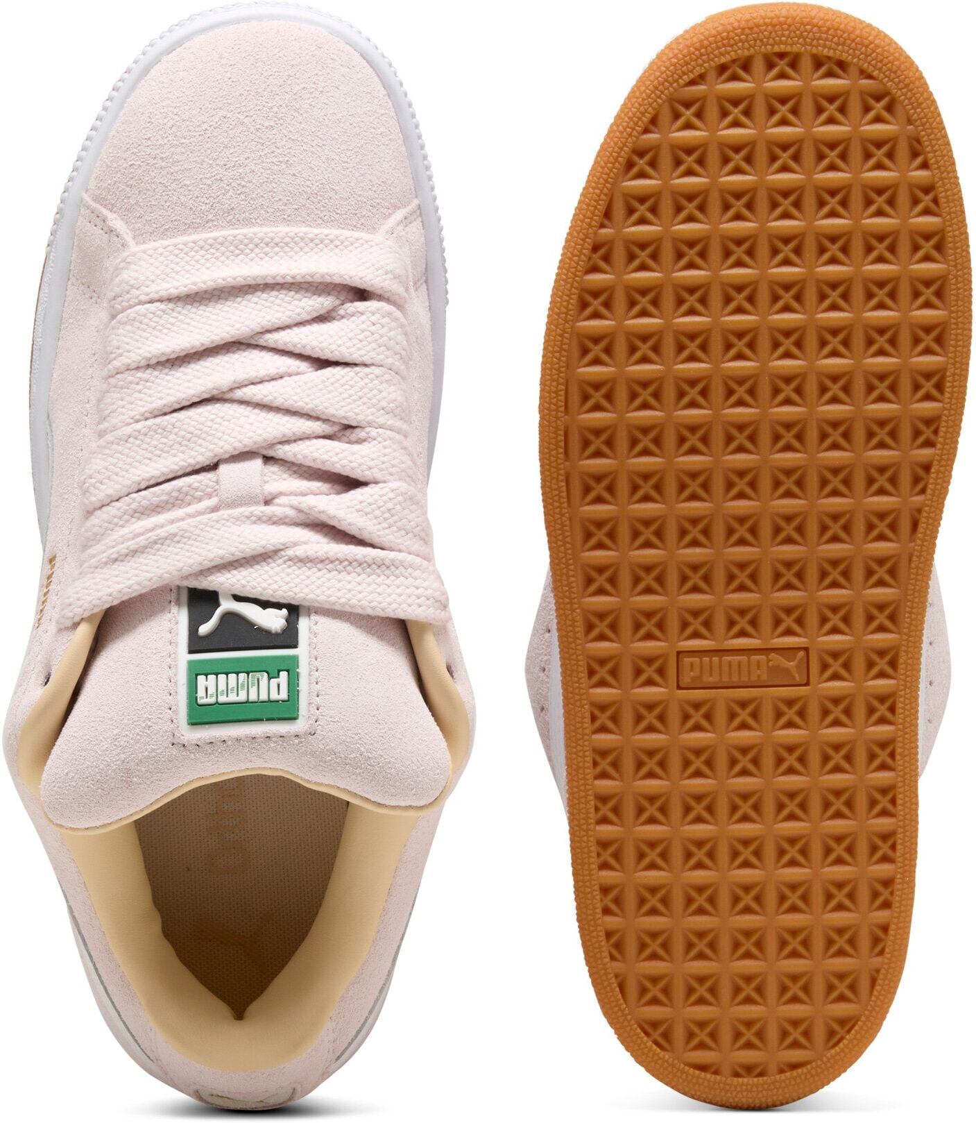 Sneaker PUMA "SUEDE XL", Damen, Gr. 40, Textil, weiss (jasmine flower, puma weiß), Leder, mehrfarbig, Schuhe Sneaker, mit Lederobermaterial, mit SOFTFOAM+ Dämpfungstechnologie jasmine flower, puma weiß 40, Textil