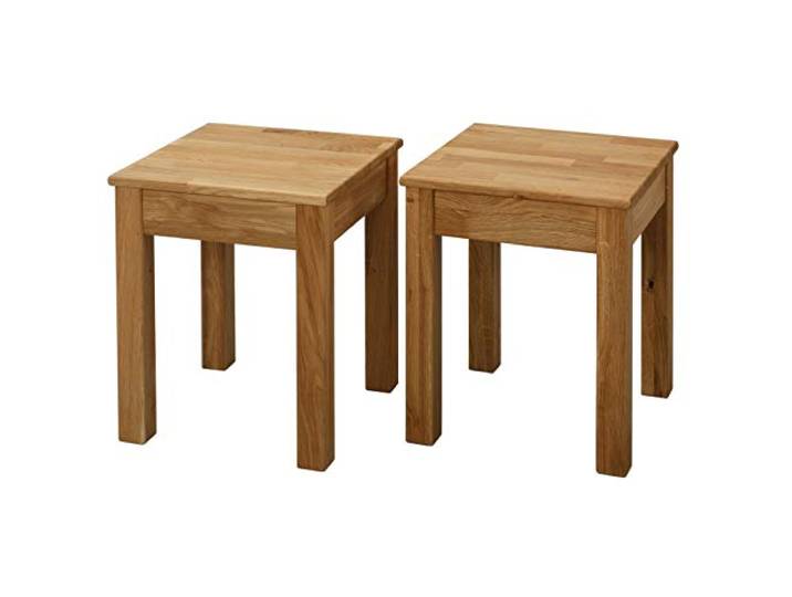 Krok Wood Hocker Tomas aus Massivholz 35x35x45 cm (Eiche, 2X ohne Eingriff)