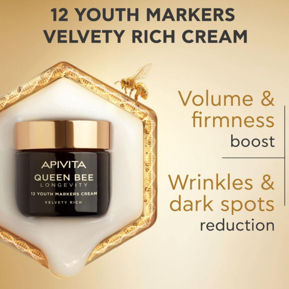 Apivita Queen Bee Longevity Velvety Rich Cream for Normal to Dry Skin 50mL