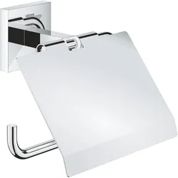 Grohe, Toilettenpapierhalter, Start Cube QuickFix Toilettenapierhalter, mit Deckel, klebbar, chrom
