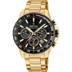 Festina Quarz Herren Timeless Chronograph F20634/5 - schwarz,gold - 45.0mm