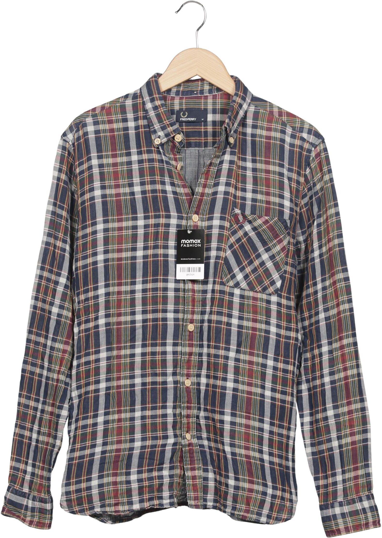 Fred Perry Herren Hemd, Mehrfarbig, Gr. M, Baumwolle - Second Hand